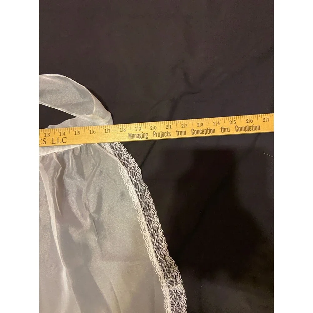 #5732 Womens Sheer White Bride Lace Half Hostess Apron